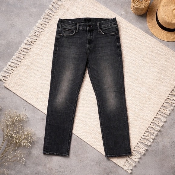 MOTHER Denim - Mother The Dazzler Ankle Stargazing Jeans Dark Wash Mid Rise Straight Leg Sz 25